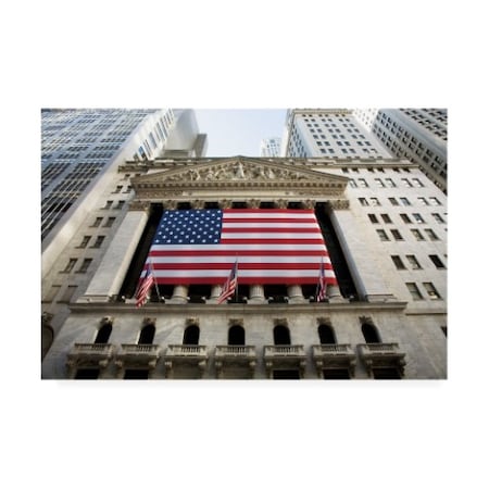 Trademark Fine Art Monte Nagler 'Wall Street New York City New York Color' Canvas Art, 12x19 ALI44877-C1219GG
